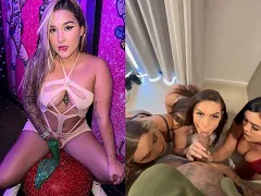 Vick Moranguinho e amigas dividindo a piroca grossa do anão