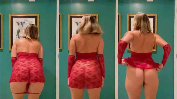 Dani Coelhinha de vestido, mas sem a parte de baixo!
