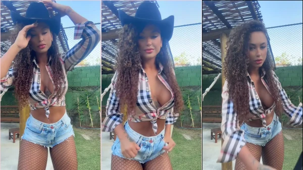 Paty Doce, a cowgirl, mostrando seu corpão arrasador